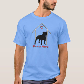 Für immer Zuhause schwarzes Pitbull Logo T-Shirt