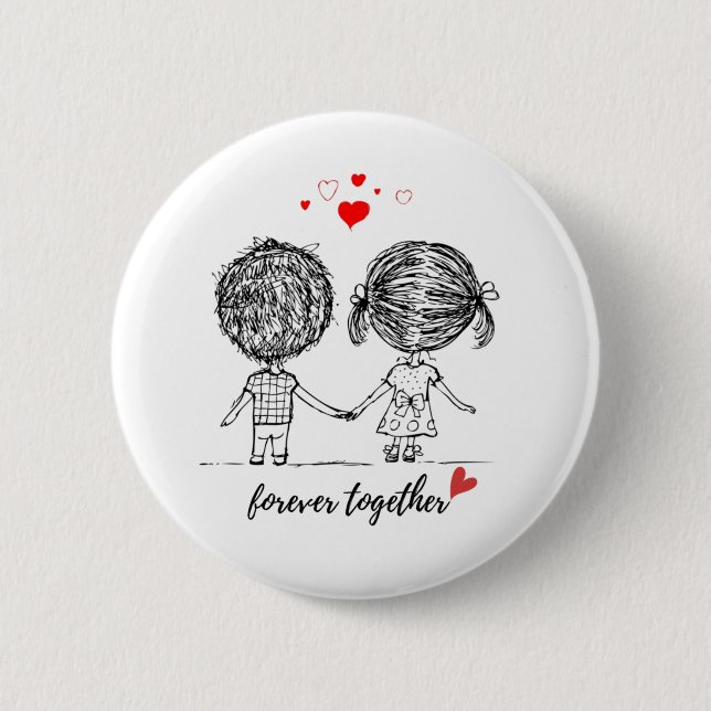 Für immer zusammen - Design für Paare  Button (Vorderseite)