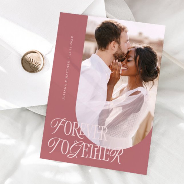 Für immer zusammen Vintage Elegance Rosa Hochzeit Ankündigung (Von Creator hochgeladen)