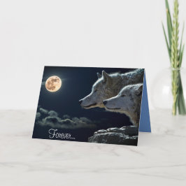 Für immer… Zwei Wölfe und ein Vollmond Karte