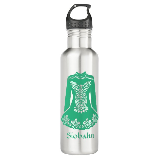 Für Irish Dancers Green Dancing Dress Personalisie Edelstahlflasche (Vorderseite)