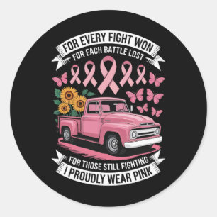 Für jede Schlacht habe ich stolz rosa Support Aw g Runder Aufkleber