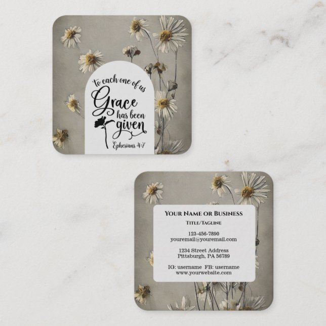 Für jeden von uns erhält Grace die Bibel Quadratische Visitenkarte (Vorne/Hinten)