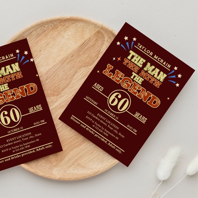 Für jedes Alter, den Mann, den Mythos, die Legende Einladung (For Any Age, The Man, The Myth, The Legend Invitation)