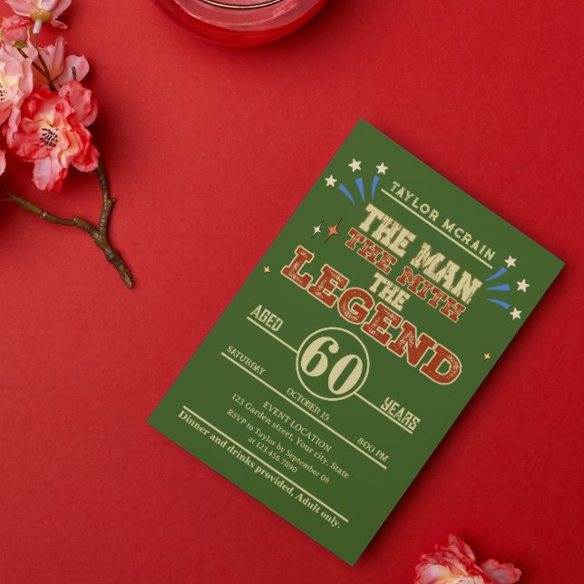 Für jedes Alter, den Mann, den Mythos, die Legende Einladung (The Man, The Myth, The Legend Birthday Invitation )