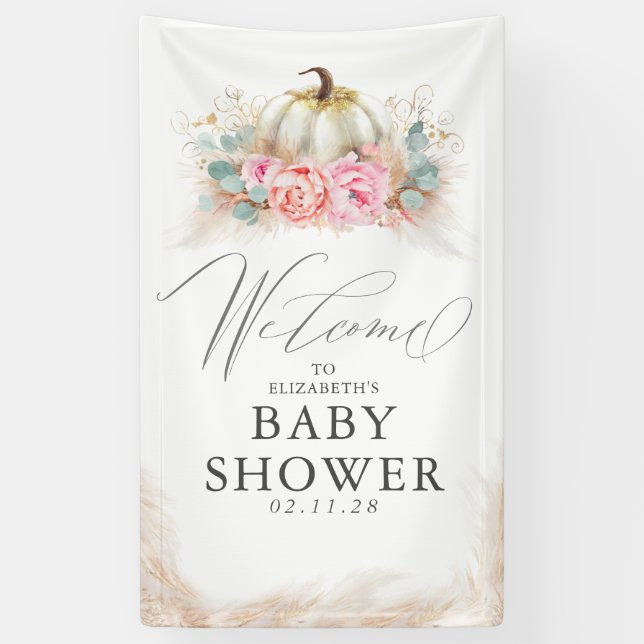 Für jedes Party - Pumpkin Pink Blume Banner (Vertikal)