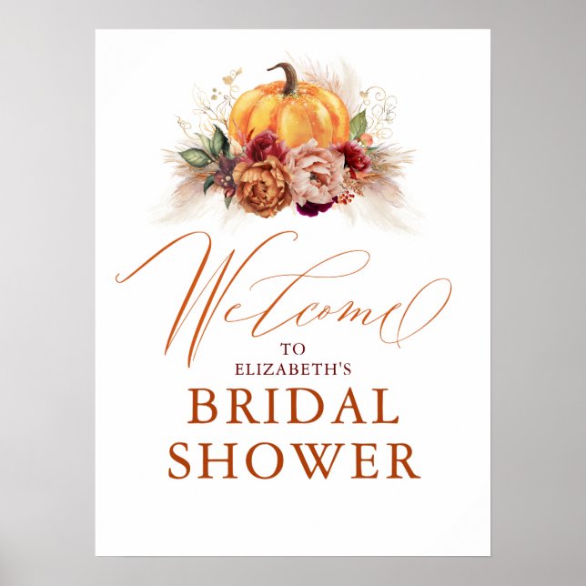 Für jedes Party: Pumpkin Rust Terracotta Blume Poster (Vorne)