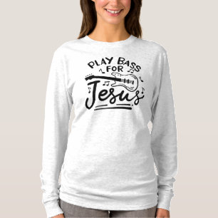 Für Jesus Bass Spielen Christlicher Gitarrist Typo T-Shirt