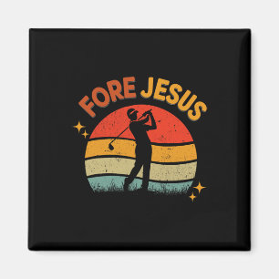 Für Jesus Christliches Golf Retro 70er Religiöses Magnet