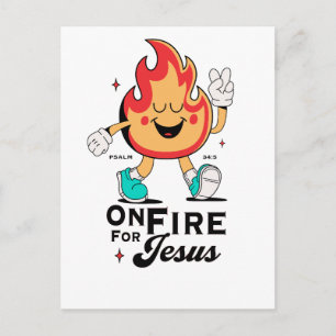 Für Jesus entflammt Psalm 34,5 Süßer Flammencharak Postkarte