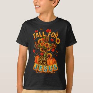 Für Jesus fallen, er verlässt das Kreuz des Glaube T-Shirt
