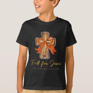 Für Jesus fallen Er verlässt den Herbst christlich T-Shirt