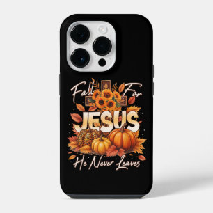 Für Jesus fallen Er verlässt nie Christlicher Glau iPhone 14 Pro Hülle