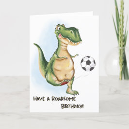 Für Junge Niedliche T-Rex und Fußball Geburtstagsk Karte