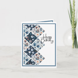 Für Kaffee- und Teeliebhaber - Blue Birthday Karte