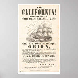 Für Kalifornien!.."Orion"-Werbung (1281A) Poster