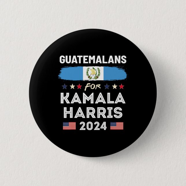 Für Kamala Harris 2024 Guatemala-Flagge Button (Vorderseite)