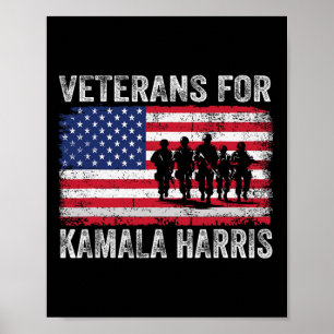 Für Kamala Harris 2024 Wahl USA-Flagge Militär  Poster