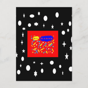 FÜR KAREN ROT UND SCHWARZ WEISS BENANNT GEMACHT POSTKARTE