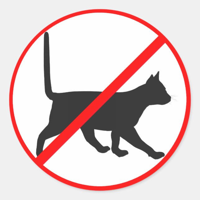 Für Katzen streng verboten! Runder Aufkleber (Vorderseite)