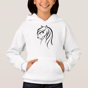 Für Kinder - Hübsches Pferdemädchen Niedlich ro Hoodie