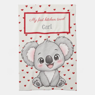 Für Kinder personalisiert, Süßer Koala, Mein erste Geschirrtuch