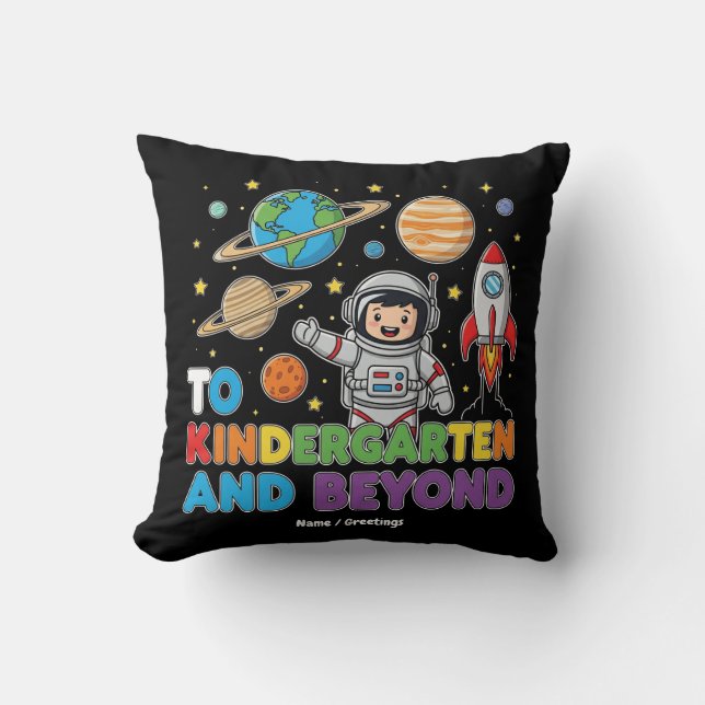 Für Kindergarten und Jenseits des Astronauten Funn Kissen (Vorderseite)