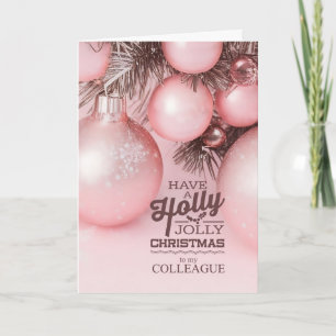 für Kollege Rosa Weihnachtsdekoration Frohe Weihna Feiertagskarte