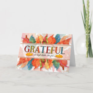 für Kunden Grateful Erntedank Blätter Business Feiertagskarte
