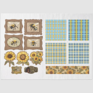 Für Künstler Crafters Sunflower Ephemera Seidenpapier
