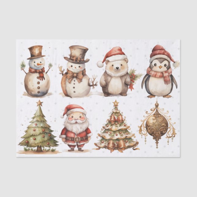 Für Künstler Weihnachtsbaumen Weihnachten Snowman  Seidenpapier (Vorderseite)