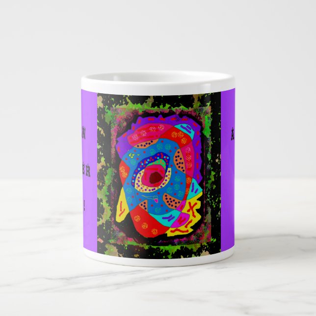 Für Kunstliebhaber gemacht, abstraktes Design Jumbo-Tasse (Vorderseite)