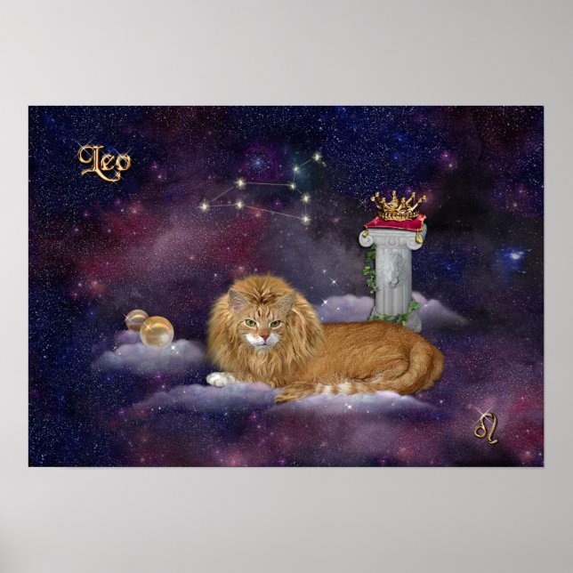 Für Leos und Katzen Poster (Vorne)