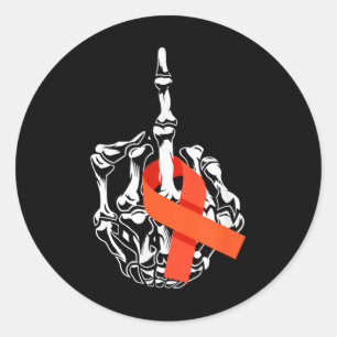 Für Leukämie Krebs Mittelfinger Leukämie Krebs Runder Aufkleber