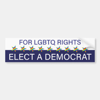 Für LGBTQ-Rechte; wählen Sie einen Demokraten Autoaufkleber