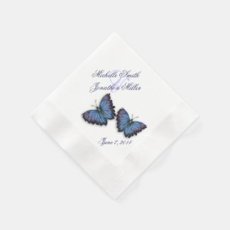 Für Liebe und Lila und blaue Schmetterlinge Napkin Serviette