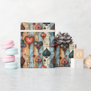 Für Liebhaber von Kartenspielen. Kartensymbolen sp Geschenkpapier