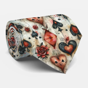 Für Liebhaber von Kartenspielen. Kartensymbolen sp Krawatte