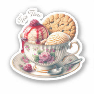 Für Liebhaber von Teetassen und Eis, Funny Aufkleber