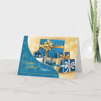 für Life Partner Blue und Gold Weihnachtsgeschenke Feiertagskarte