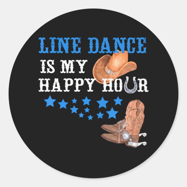 für Line Dancers Line Dance ist meine glückliche S Runder Aufkleber (Vorderseite)