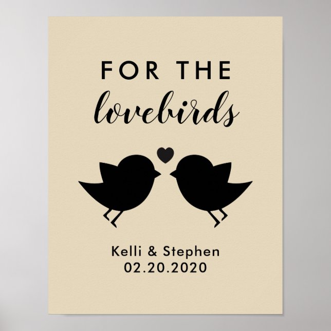 Für Lovebirds Zeichen für Hochzeitssorgen Poster (Vorne)