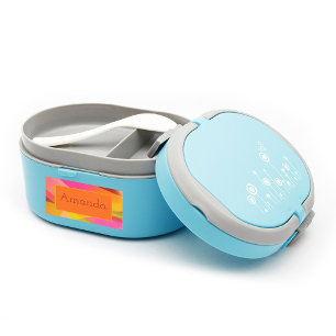 Für Lunchbox Rosa gelb magenta Etiketten