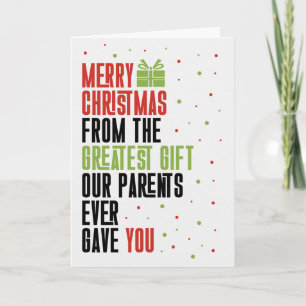 für lustige Weihnachts-Typografie für Schwester Feiertagskarte
