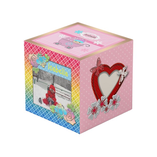 Für Mädchen: Ihr Foto Würfel (Vorderseite Schrägansicht)