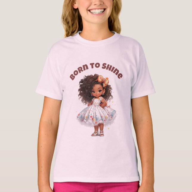 Für Mädchen T-Shirt mit editierbarem Text 'Born to (Vorderseite)
