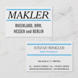 Für Makler & Immobilien vonnöten Visitenkarte