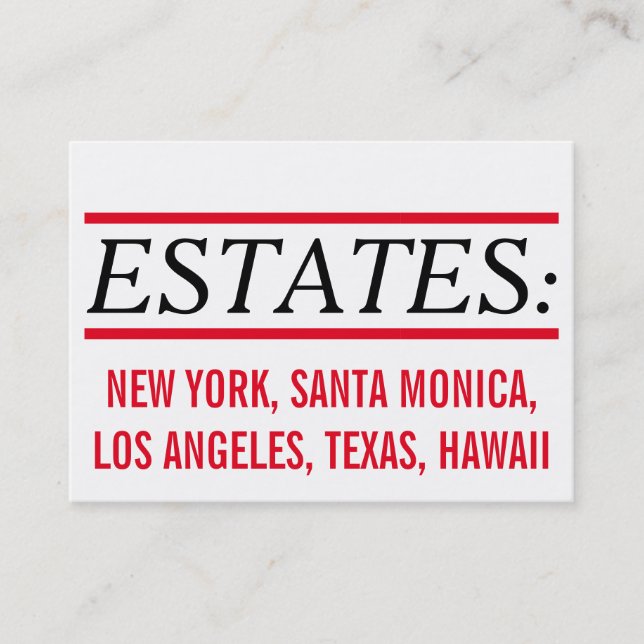 Für Makler und Fachleute aus dem Anwesen Visitenkarte (Vorderseite)