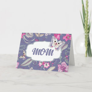 Für Mama am Muttertag. Schmetterling und Blume Karte