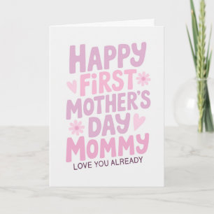 Für Mama Glücklicher Erster Muttertag Rosa Lila Karte
